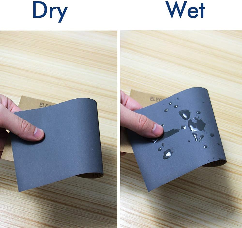 Sandpaper Variety Pack 120 to 3000 Assorted Grits Sand Paper 24 Pack Sandpaper + 1 Hand Sander, 9x3.6 Inch Sanding Sheets for Wood Furniture Finishing Glass Metal Sanding Automotive Polish - Image 3